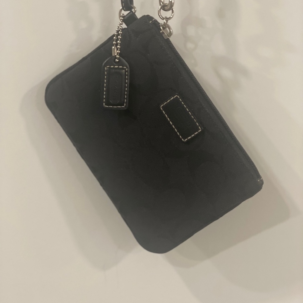 Signature Black Coach Wristlet